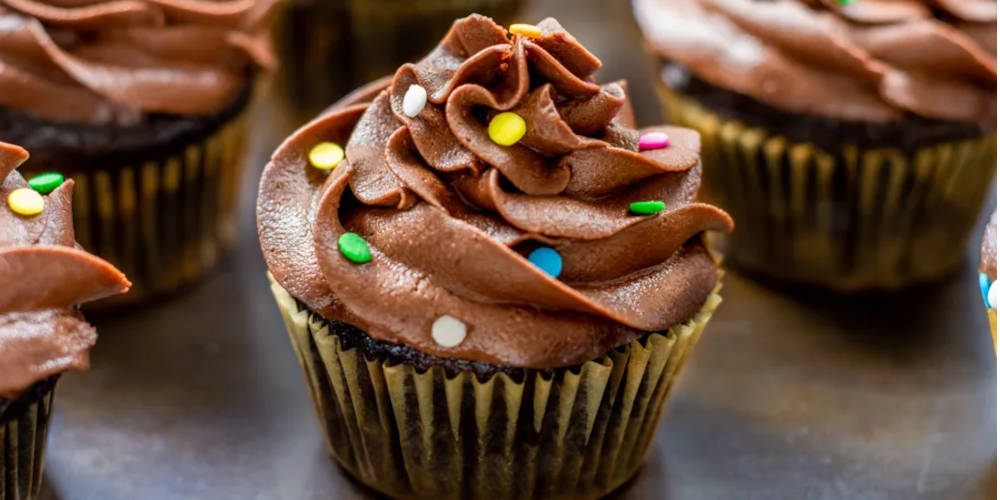 Several chocolate cupcakes with sprinkles