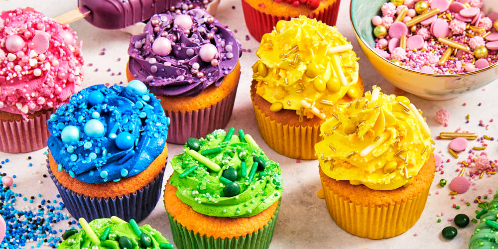 Rainbow cupcakes
